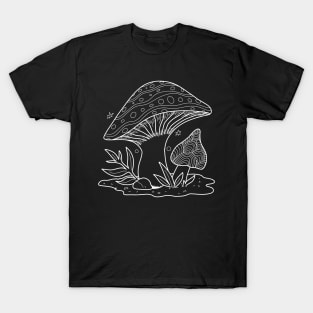 Line Art Design Mushroom T-Shirt